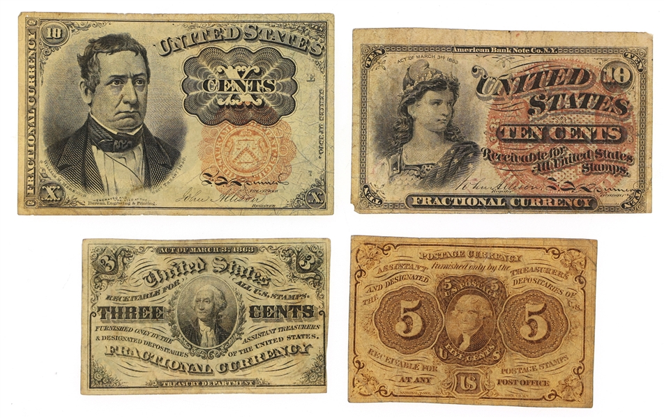 CIVIL WAR ERA US FRACTIONAL & POSTAGE CURRENCY NOTES