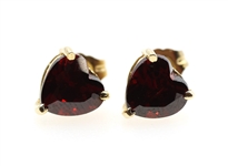 14K YELLOW GOLD GARNET & ONYX STUD EARRINGS