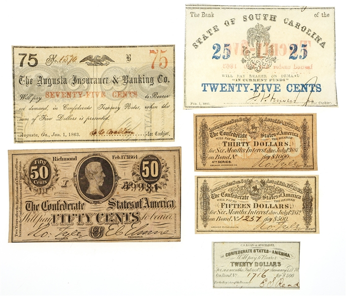 CIVIL WAR ERA US & CSA FRACTIONAL CURRENCY NOTES, BONDS