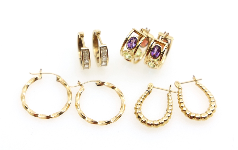 14K YELLOW GOLD SMALL HOOP EARRINGS 