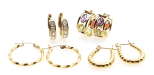 14K YELLOW GOLD SMALL HOOP EARRINGS 