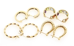 14K YELLOW GOLD SMALL HOOP EARRINGS 