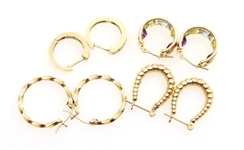 14K YELLOW GOLD SMALL HOOP EARRINGS 