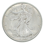 1945 US SILVER WALKING LIBERTY 50C HALF DOLLAR COIN UNC