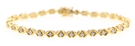 14K YELLOW GOLD 2.24 CTW DIAMOND TENNIS BRACELET