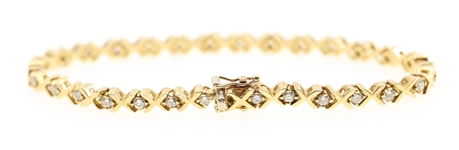 14K YELLOW GOLD 2.24 CTW DIAMOND TENNIS BRACELET