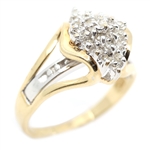10K TWO-TONE GOLD 0.20 CTW DIAMOND CLUSTER RING