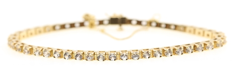 14K YELLOW GOLD 5.06 CTW DIAMOND TENNIS BRACELET