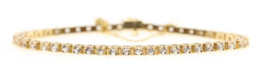 14K YELLOW GOLD 5.06 CTW DIAMOND TENNIS BRACELET