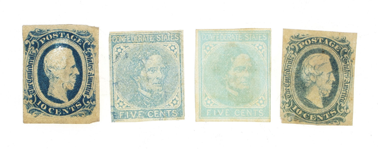 CIVIL WAR ERA CONFEDERATE POSTAGE STAMPS