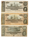 1864 CONFEDERATE OBSOLETE BANK NOTES - $10 & $20
