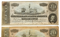 1864 CONFEDERATE OBSOLETE BANK NOTES - $10 & $20