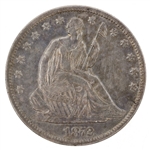 1872-S US SILVER SEATED LIBERTY HALF DOLLAR COIN UNC