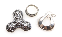 DAVID ANDERSEN STERLING SILVER PENDANT, RING, & BROOCH