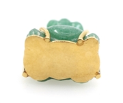 14K YELLOW GOLD CARVED JADE BUDDHA PENDANT