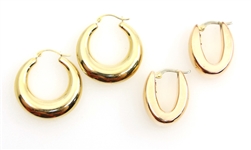 14K YELLOW GOLD HOLLOW HOOP EARRINGS
