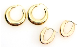14K YELLOW GOLD HOLLOW HOOP EARRINGS