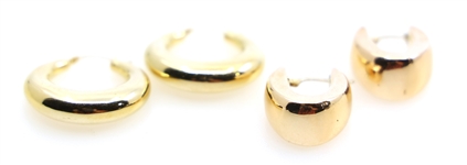 14K YELLOW GOLD HOLLOW HOOP EARRINGS
