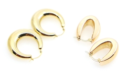 14K YELLOW GOLD HOLLOW HOOP EARRINGS