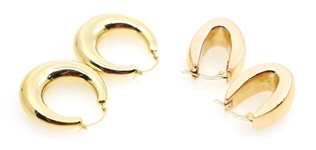 14K YELLOW GOLD HOLLOW HOOP EARRINGS