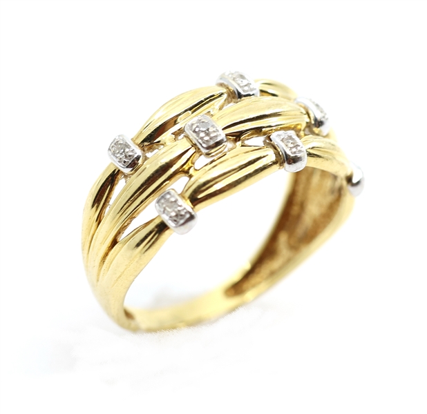 18K YELLOW GOLD DIAMOND FASHION BAND