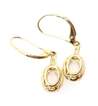 14K YELLOW GOLD OPAL & WHITE SAPPHIRE DROP EARRINGS