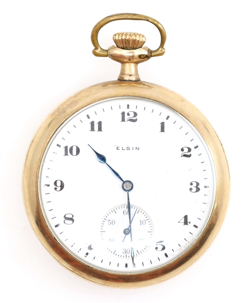 MENS ELGIN GOLD FILLED CASE POCKET WATCH