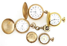 GOLD FILLED CASE POCKET WATCHES - FOR PARTS OR REPAIR