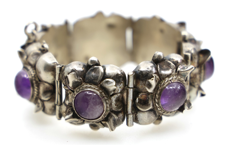 STERLING SILVER AMETHYST FASHION BRACELET
