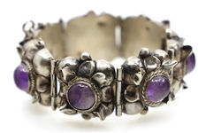 STERLING SILVER AMETHYST FASHION BRACELET