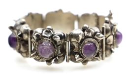 STERLING SILVER AMETHYST FASHION BRACELET
