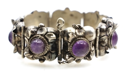 STERLING SILVER AMETHYST FASHION BRACELET