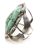 STERLING SILVER TURQUOISE CUFF BRACELET SIGNED MC
