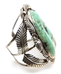 STERLING SILVER TURQUOISE CUFF BRACELET SIGNED MC