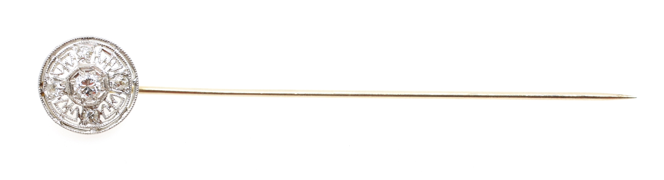 14K WHITE GOLD 0.27 CTW DIAMOND PIN