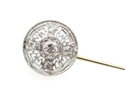 14K WHITE GOLD 0.27 CTW DIAMOND PIN
