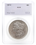 1897-O US SILVER MORGAN DOLLAR COIN SEGS AU 58
