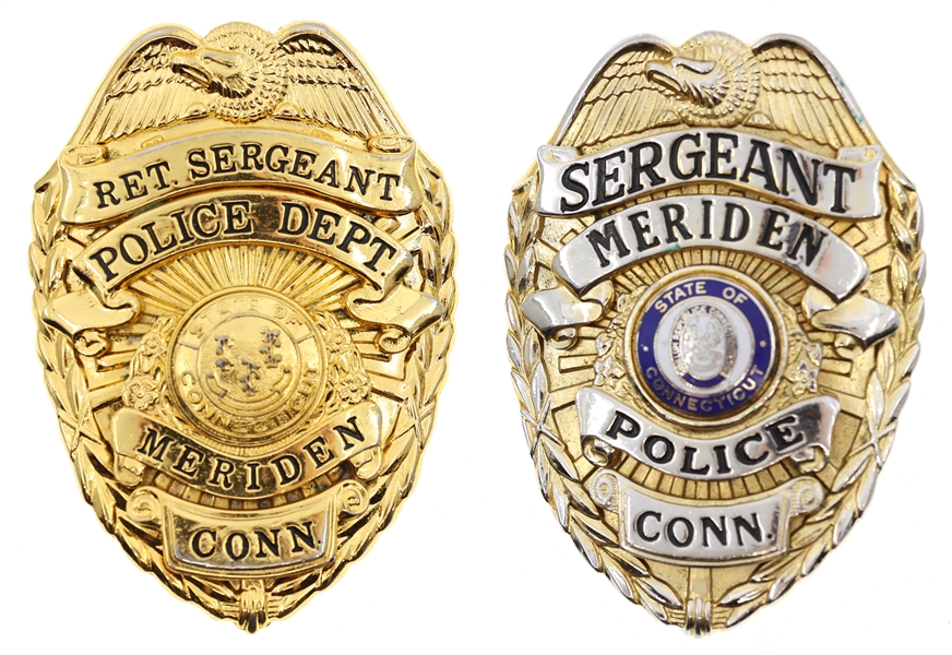 OBSOLETE MERIDEN CONNECTICUT POLICE BADGES 