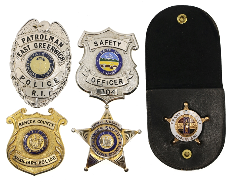 OBSOLETE POLICE SHERIFF OFFICER BADGES - NY, RI, OH, & CA