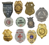 FIRE CIVIL DEFENSE & EMERGENCY OBSOLETE BADGES & BUTTON