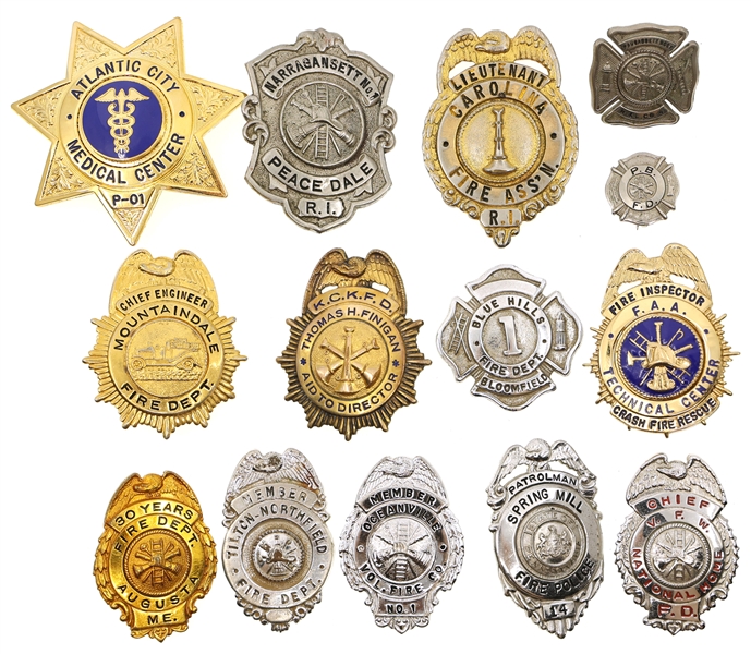 OBSOLETE FIRE DEPARTMENT & EMERGENCY BADGES