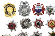 OBSOLETE US & INT'L POLICE FIRE BRIGADE DEPT. BADGES