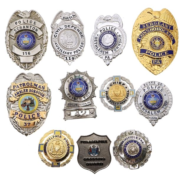 PENNSYLVANIA OBSOLETE LAW ENFORCEMENT POLICE BADGES