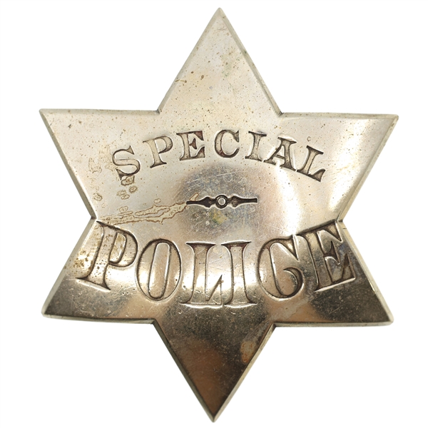 OBSOLETE SPECIAL POLICE PIE PLATE BADGE