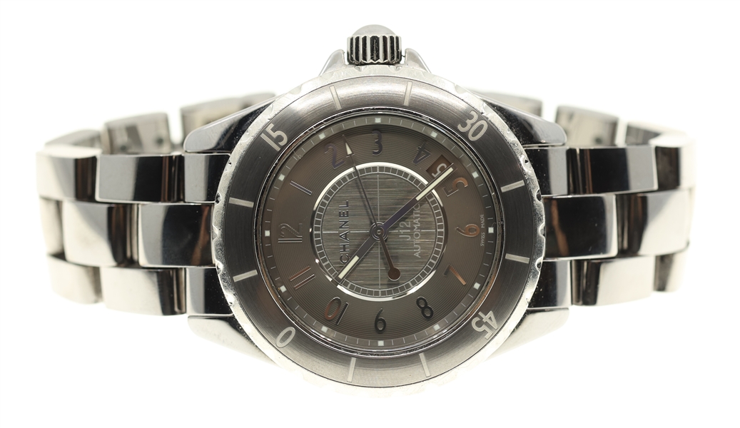 MENS CHANEL J12 AUTOMATIC STAINLESS STEEL WRISTWATCH