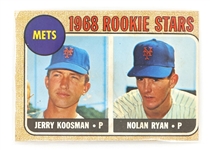 TOPPS 1968 ROOKIE STARS BASEBALL CARD KOOSMAN & RYAN 