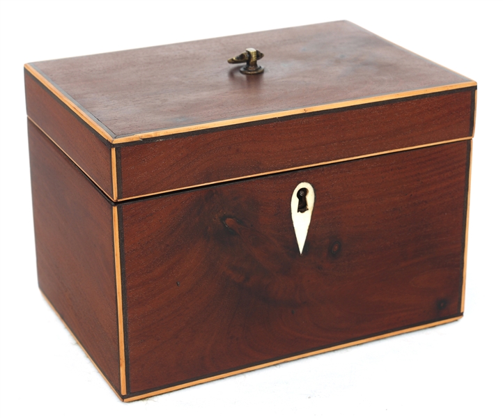 WOODEN CASE METAL LINED TEA CADDY