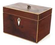 WOODEN CASE METAL LINED TEA CADDY
