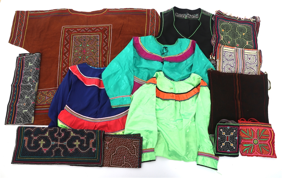 PERUVIAN SHIPIBO-CONIBO BLOUSES & EMBROIDERED ITEMS