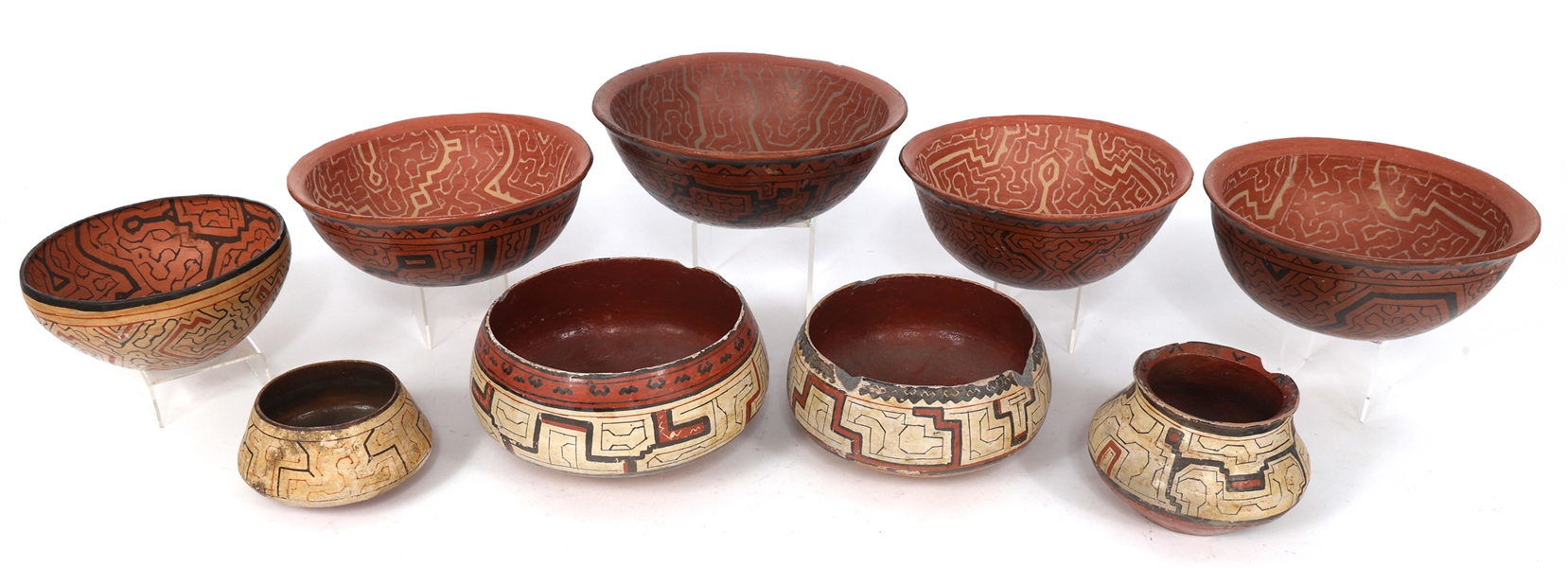 PERUVIAN SHIPIBO POTTERY BOWLS 